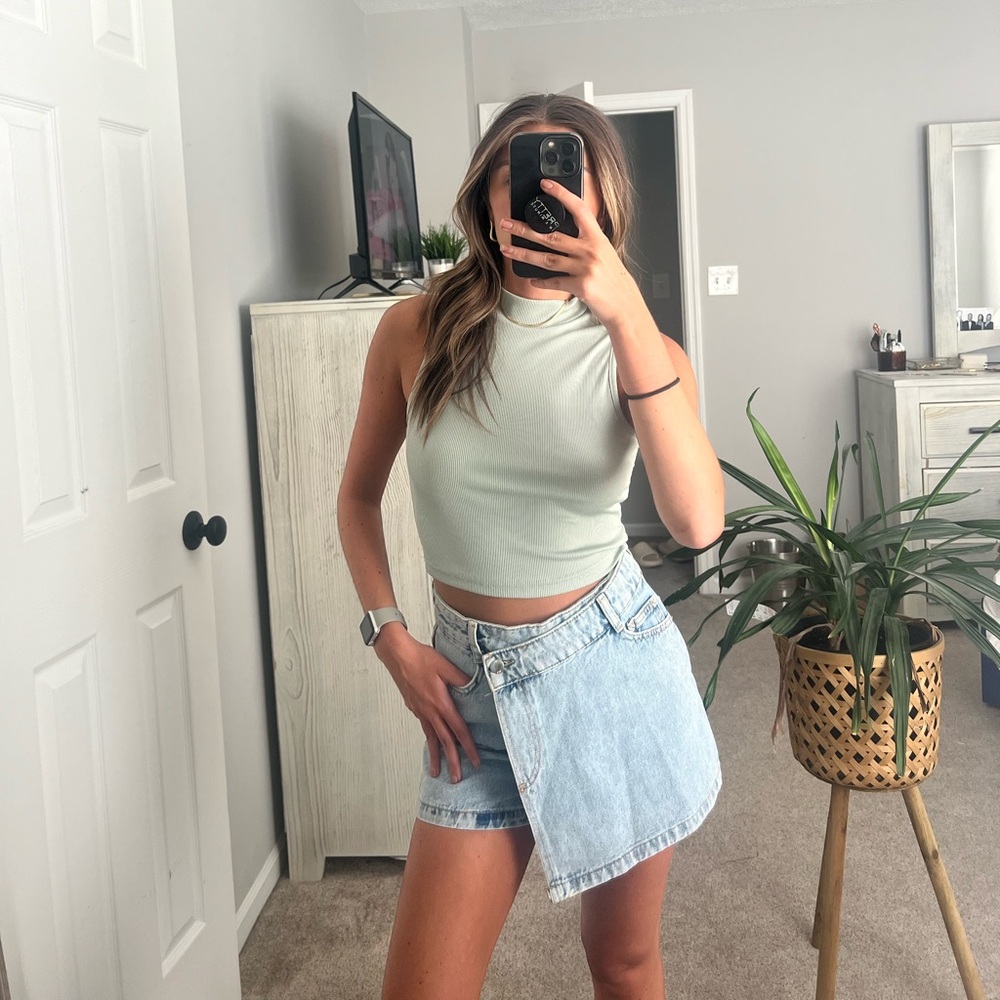 Mint Green High Neck Top